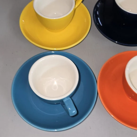 Sweese Colorful Espresso Cups Saucers Set Of 6 - Picture 6 of 8